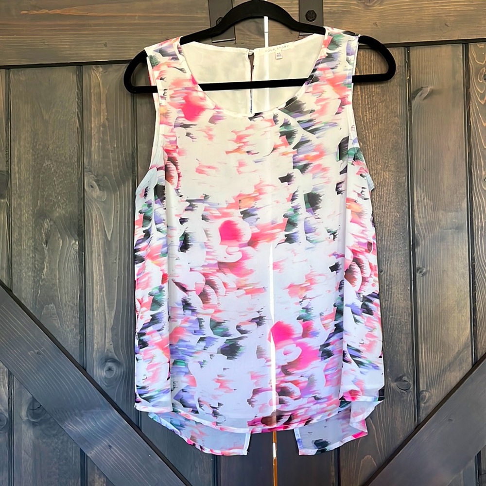 XL split back sheer tank